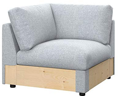 Soferia Sofabezug L Form Kompatibel Mit VIMLE Eckelement Ecksofaüberzug Ecksofaüberwurf Sofaschoner Cover Einfache Reinigung Allergiefrei Naturel Lichtgrau