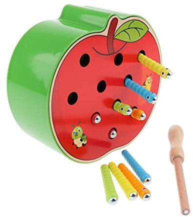 SM SunniMix Montessori Holz Magnet Angeln Wurm Insekte Lernspiel Magnetspiel Pädagogisches Spielzeug