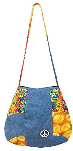Boland 44540 - Umhängetasche Hippie, Größe 40 x 40 cm, Accessoire, Tasche, Festival, Mottoparty, Karneval