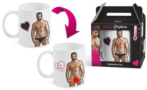 Cadeau de fête avec Céramique mug thermo-réactif déshabilleur homme (x1) REF/R028