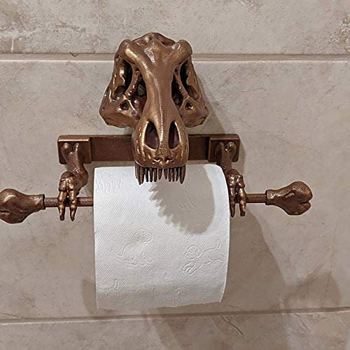 Porte Papier Toilette, Porte-Tissu de Dinosaures, Support de Papier Toilette de crâne, Porte Rouleau de Papier Toilettes Mural, Dérouleur Papier Toilette pour Salle de Bain