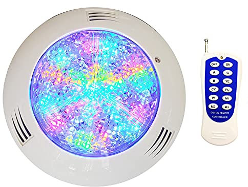 AMDHZ Focos led Piscina Cambio de Color RGB 12V AC Montado en la Superficie de la Pared, IP68 a Prueba de Agua con Control Remoto RF Iluminación subacuática Decoración de Piscinas
