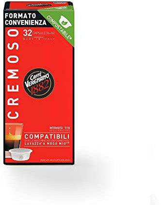Caffè Vergnano 1882 - Capsules Café Compatibles Lavazza A Modo Mio, Cremoso -1x16 Capsules