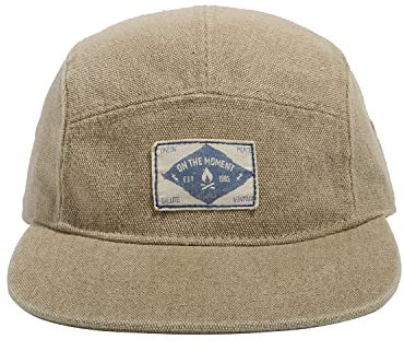 CLAPE Unisex 5 Panel Cap Flat Brim Snapback Basecap Retro Washed Cotton Baseball Cap Outdoor Schildkappen Classic Camp Cap für Herren Damen Khaki 5P02