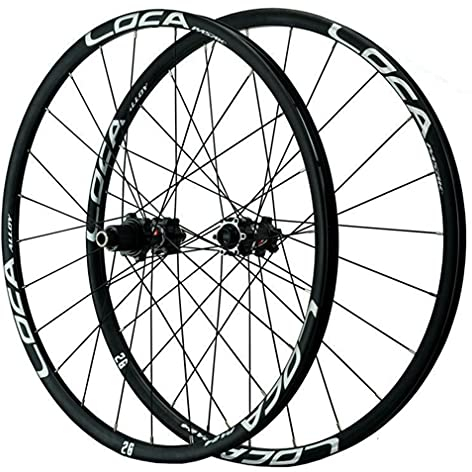 Generic Mountainbike Laufradsatz Steckachse Scheibenbremse Fahrradräder 26/27,5/700c/29 Fahrradfelge 24 Loch Nabe für 7/8/9/10/11/12 Speed Cassett