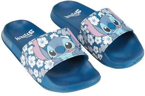 Disney Damen Lilo and Stitch Slides – Damen Klassische Lilo und Stitch Slide Sandalen Lilo und Stitch Slip On Slides Schuhe, blau, 39 EU