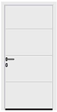 Aluminium Garagen Nebentür - M-Sicke - Planar - Dämmung - Ansichtsgleich zu Sektionaltoren (bis 1330 x 2558 mm, Tiefschwarz (RAL 9005))