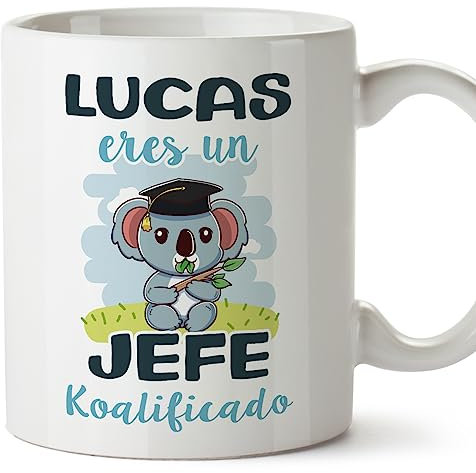 MUGFFINS Tazas Personalizadas para JEFE - En Español - Koalificados Personalizados - 11 oz / 330 ml - Regalo Personalizable original y divertido