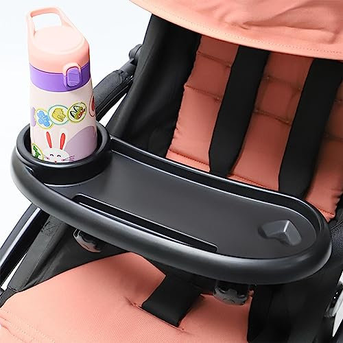 Snack Tablett Für Kinderwagen | 3 In 1 Abnehmbare 360 ° Snack Tray Kinderwagen | Upgraded Rigid Frame Bleibt Aufrecht | Abnehmbare Anti Rutsch Griff Clip Für Kinderwagen Bar