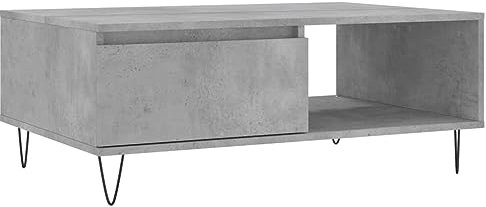 vidaXL Couchtisch, Sofatisch für Wohnzimmer, Wohnzimmertisch mit viel Stauraum, Beistelltisch Kaffeetisch Wohnzimmermöbel, Betongrau Holzwerkstoff