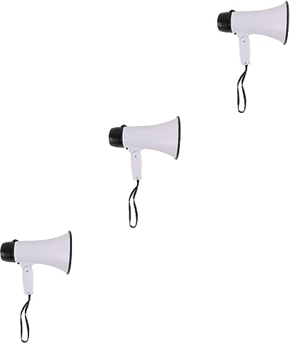 Amosfun 3 STK Tragbarer Lautsprecher Megaphon Jubeln Bullenhorn Drahtloses Megaphon Kuhglocken Für Sportveranstaltungen Bullhorn-Lautsprecher Schlag Handtrompete Kind Telefon Schwer Weiß