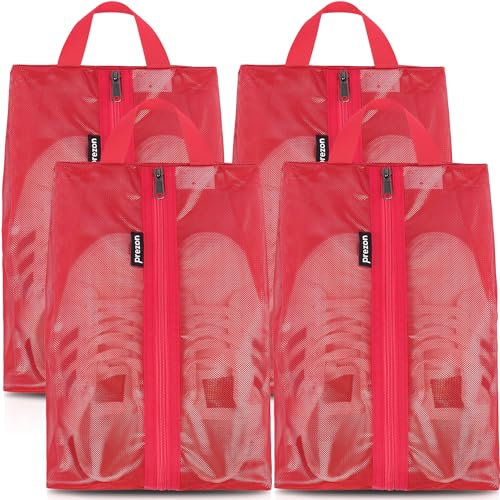 Prezon Travel Shoe Bags, Water Resistant TPU Mesh, Sturdy YKK Zipper, Shoes Storage Bag, Shoes Packing Organizer, Unisex Shoe Pouch for Travel or Home Storage