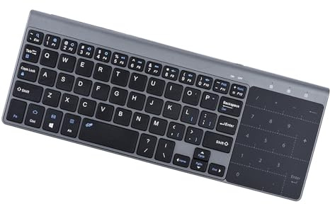 Acouto Tragbare, Schlanke 2,4-GHz-Handtastatur mit Touchpad für PC/Notebook/TV-Box. Zuverlässige 2,4-GHz-WLAN-Verbindung, EIN Stecker und EIN Stecker. Der Gummistopfen für die