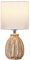 EcoGehen Tischlampe Wohnzimmer Nachttischlampe mit Rattan Lampenschirm Vintage Landhaus Tischlampen Tischleuchte mit Weiß Stoffschirm aus Leinen für Modern Boho Deko Schlafzimmer Nachttisch Geschenk