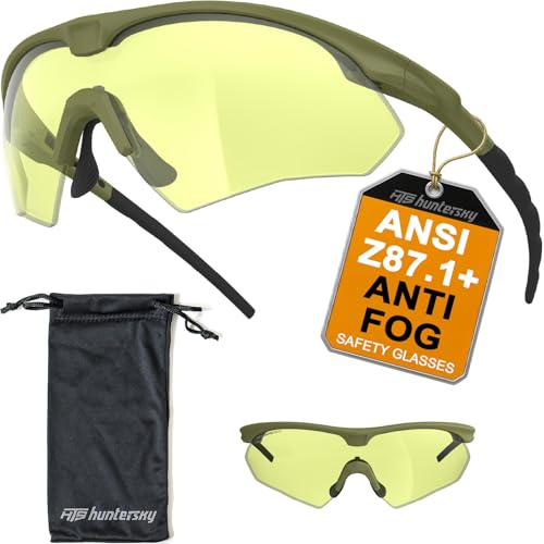 HTS HUNTERSKY S53 Anti-Beschlag Taktische Schießbrille, Ballistischer Augenschutz, für Jagd, Airsoft, Reiten, Pickleball