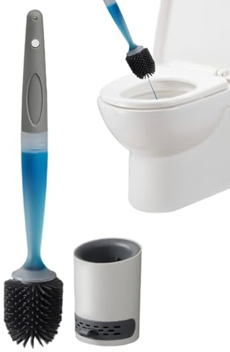Generic Toilet Brush with Soap Dispenser | Long Handle Toilet Bowl Cleaner, Deep Cleaning Bathroom Scrub Brush, Refillable Liquid Dispenser Brush for Bathroom