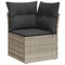 vidaXL Garten Ecksofa mit Kissen, Outdoor Sofa mit abnehmbarem waschbarem Bezug, Gartensofa mit Staufach unter Sitzfläche, Gartencouch Gartenmöbel, Hellgrau Poly Rattan