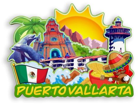 Quwsne Puerto Vallarta Mexico Fridge Magnet - City Travel Memories - 3D Tourist Gifts - Classic Monuments - Handmade Crafts - Home Decor - 1802