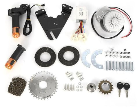 DeeDuud Ebike Umbausatz Elektrofahrrad Umbausatz einen Bürstenmotor mit Freilauf und Motorsteuerung Ebike Conversion Kit