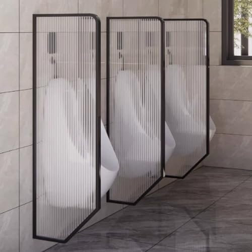 CHUNGLO An der Wand montierte Urinaltrennwand für öffentliche Toiletten, Toilettentrennwand aus gehärtetem Glas, Toilettentrennwand aus Edelstahl für Badezimmer, Sichtschutzwand aus Glas f
