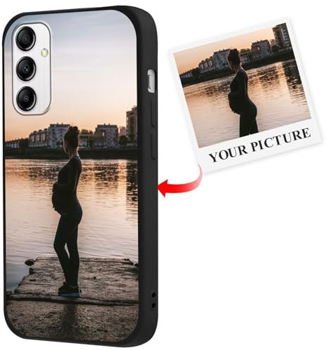 Xylota Personalisierte Handyhülle für Samsung Galaxy A14 5G 6,6'', Personalisiert Hülle mit Selbst Gestalten Eigenem Bild Foto Schutzhülle, Individuelle Design Silikon Case für Samsung A14 5G,Schwarz