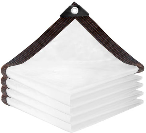 Tapvai Lona Impermeable Transparente con Ojales, Lona de Plástico Transparente, Lonas Impermeables Transparente Exterior para Muebles De Jardín, Plantas, Invernadero, Techo(2 x 3 m)