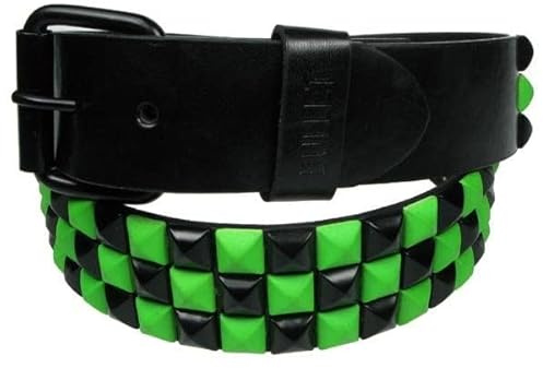 3 Reihen Checker Pyramide Punk Gürtel Gothic Rock Stil Bunt
