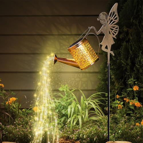 Luz solar para regadera, decoración de jardín al aire libre, linterna colgante impermeable, luces decorativas para patio