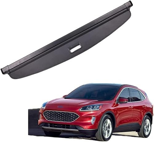 LUlude Auto Einziehbarer Laderaumabdeckung Kofferraum für Ford Escape Kuga 2020 2021, Schutz Der Privatsphäre Abdeckung Hutablage, Ausziehbar