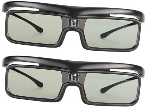 Denash DLP Link 3D -Gläser, Wiederaufladbare Aktive 3D -Gläser mit 144 Hz Aktualisierungsrate und 40 -Stunden -Spielzeit für LTV 2500 3000 Pro 3500 Pro und DLP Link 3D -Projektoren