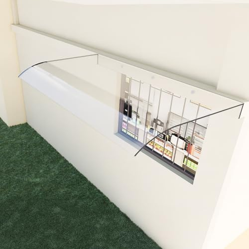 pensilina da esterno Tenda Da Sole Trasparente Da Esterno, Larghezza 40 Cm, 50 Cm, 60 Cm, Tenda Da Sole Trasparente Antipioggia Per Balcone/casa, Tende Da Sole(L 65CM x W 60CM.)