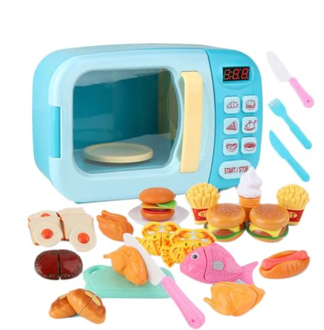 Pretend Play Jouet Micro-Ondes pour | Ustensile de Cuisine pour Micro-Ondes | Jeu de rôle éducatif pour Les Tout-Petits d'âge préscolaire et pour Jouer à la Maison