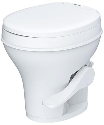 LIGHTEU, Seaflo SFRTPH-01-01 Toilette sur pied pour caravane et camping-car avec chasse d'eau à pédale Hauteur d'assise confortable Siège à fermeture amortie Facile à nettoyer (sans douchette à main)
