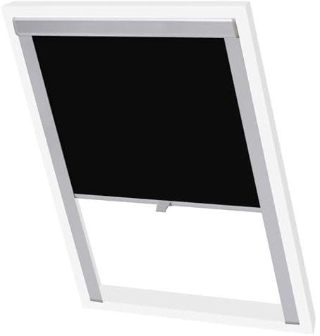 Verdunkelungsrollo Schwarz für Velux S08/608 Dachfenster, 973x1160mm Polyester, Wärmeabweisend, Einfache Montage ohne Bohren, Hitzeschutz