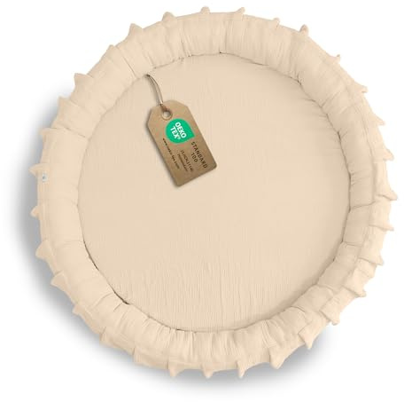 lilimaus Bodenkissen Kinder [Großes Kissen in 12 Farben] - Sitzkissen mit 100% Musselin-Baumwollbezug - hautfreundlich, atmungsaktiv und waschbar - Spielmatte Baby