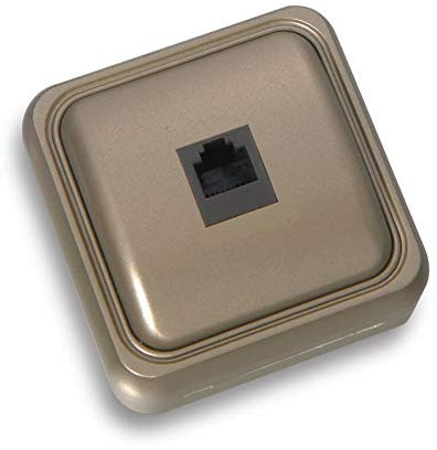 Bf bf-18 - Toma telefono 18 4/6 via superficie bronce bolsa