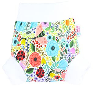Petit Lulu Überhose (Schlupfüberhose) Größe XS (2,5-4,5 kg) für Höschenwindeln (Blumen)