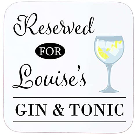 Personalised Coaster – Custom Wooden Drinks Mat – Gin & Tonic Gift
