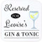 Personalised Coaster – Custom Wooden Drinks Mat – Gin & Tonic Gift
