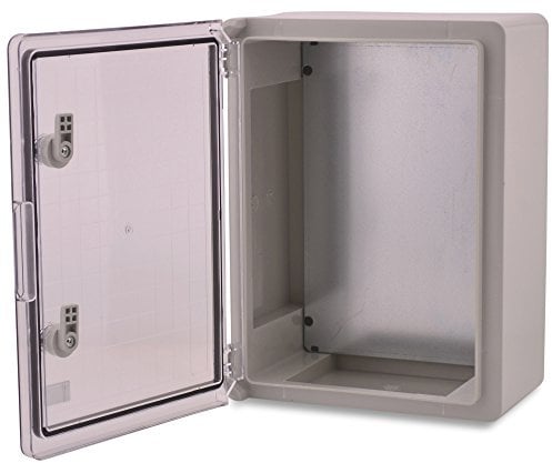 BOXEXPERT Custodia in plastica ABS, IP65, custodia a parete, custodia vuota, 400x300x170 mm, grigio, trasparente, custodia serie Fleet
