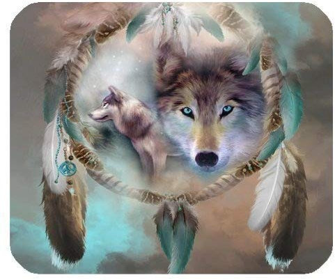Bester kühler Wolf-Traumfänger-Qualitäts-Eco freundlicher Stoff mit Neopren-Gummi Luxlady Mausunterlage Desktop Mousepad Laptop Mousepads Bequeme Computer-Maus-Matte