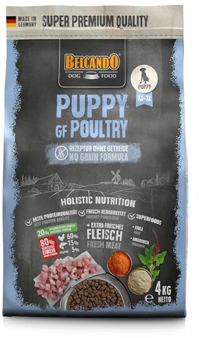 BELCANDO Puppy GF Poultry [4 kg] getreidefreies Welpenfutter | Welpenfutter ohne Getreide | Alleinfuttermittel für Welpen bis 4 Monate