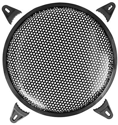 X AUTOHAUX Cubierta Protectora Rejilla Gofre Negra Metal Subwoofer Altavoz Coche 10 Pulgadas