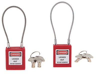 SDENSHI 2x Serrure de Sécurité Verrouillage du Disjoncteur Cadenas de Consignation de Sécurité - Rouge
