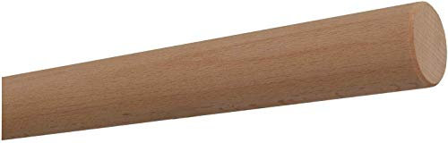 TIBU Buche unbehandelt Holz Handlauf Geländer 30-500 cm Wandhandlauf Wand Treppe ohne Halter, Länge: 1100 mm / 110 cm / 1,1 m Enden: gefast