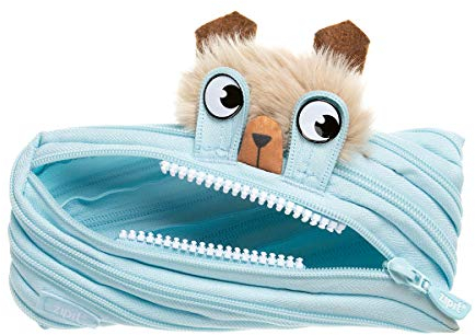 ZIPIT Monster LOLA Federmäppchen für Jungen bis zu 30 Stifte, Maschinenwaschbar - hergestellt aus einem einzelnen langen Reißverschluss! (Blau)
