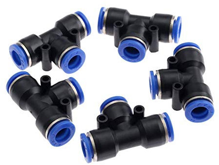 IQS Pneumatik T-Stück 10mm Druckluftverbinder 3 Wege Verbinder 5 Stück