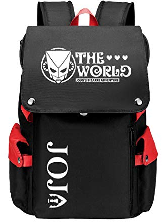 WANHONGYUE JoJo's Bizarre Adventure Anime Cosplay Schultasche 15,6 Zoll Laptop Backpack Unisex Rucksack für Reisen/College/Arbeit Rot / 9