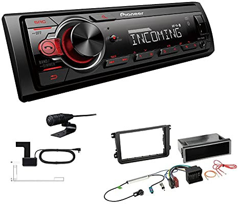 Pioneer MVH-330DAB 1 DIN Autoradio DAB+ Bluetooth USB AUX passend für Volkswagen VW Caddy III ab 2003 schwarz