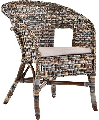 korb.outlet Rattan-Sessel/Stapelsessel Bella aus Natur-Rattan (Mehrfarbig, mit Polster)